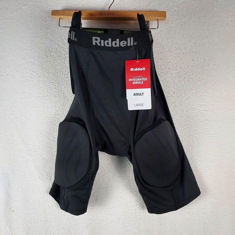 Riddell Mens L Football Girdle 5 Pad Integrated Padded Shorts Black NWT